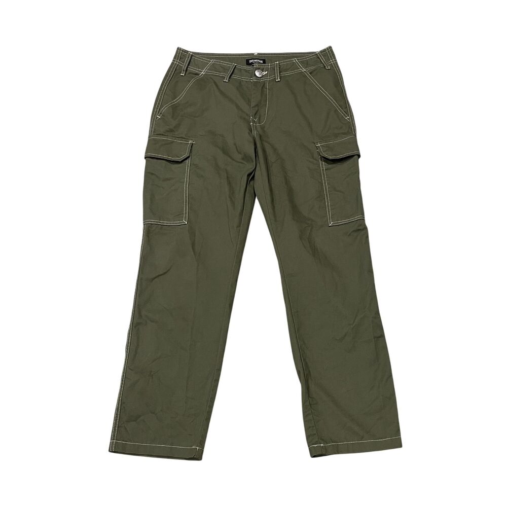 True Religion Kalamata Olive Green Men's Big T Utility Cargo Pants Sz 30